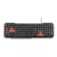 Teclado Gamer Com Hotkeys Multimidia Preto/vermelho - Tc160 Cor De Teclado Preto Idioma Português Brasil