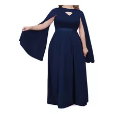 Vestido Longo De Festa Plus Size Manga Aberta Ps74