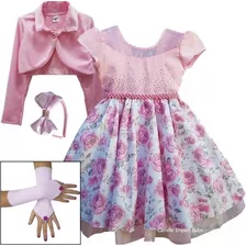 Vestido Infantil Floral Princesa Luxo Varios Modelo E Kit