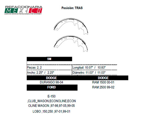 Juego  Balatas Ram 2500 99-02 Traseras Foto 2