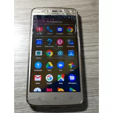 Celular Motorola Moto C Plus Tela Trincada Mas Funciona Norm