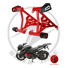 Slider Jaula Stunt Roja Para Moto Pulsar Ns200 Hechoenméxico