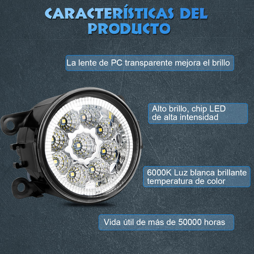 Luz Antiniebla Led Blanca 6000k Para Fiat 500 2012-2015 Foto 7