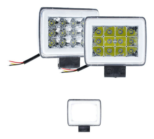 Par Faros 12 Led Auxiliar Fija Estrobo Auto Moto Arillo Gelf Foto 2