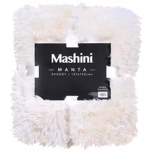 Manta Mashini Shaggy Blanca 127x152