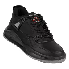 Tenis Deportivo Hombre Negro Tacto Piel Clasben 06903929