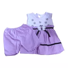 Vestido Manga Corta Con Shorts De 2 A 4 Mese