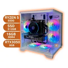 Pc Gamer Aquario Branco Ryzen 5 5500 Rtx3050 Ssd 512gb 16gb