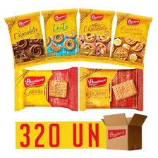 Kit 320un Biscoitos Em Sache Sabores Sortidos Bauducco