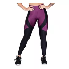 Calça Legging Fitness Dily Metalic Malbec Com Preto | 189