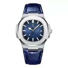 Reloj De Hombre Elegante De Lujo Acero Inoxidable Cuero