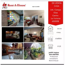 Jip Mls# 24-11809. Venta De Hermosa Casa, Totalmente Remodelada, 4 Hab, 5 Baños, 8 P/e, Anexo Independiente. Cercanía A C. Comerciales, Comercios, Colegios. Urb. Campo Elías. La Victoria. Edo. Aragua