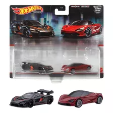 Hotwheels Premium 2 Pack Mclaren Senna & Mclaren 720s Color Negro/rojo