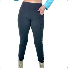 Calça Legging Feminina Gorgurão Montaria Com Bolso Zipper