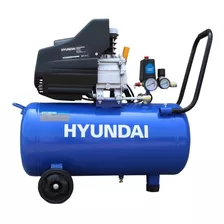 Compresor De Aire Eléctrico Portátil Hyundai Hyac50d 50l 2hp 110v 60hz Azul