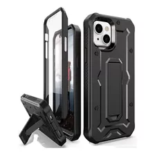 Funda Para iPhone 13 6.1 Negra Con Protector Y Soporte