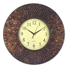 , Reloj De Pared De Mosaico Ámbar Báltico, Redondo, Decorati