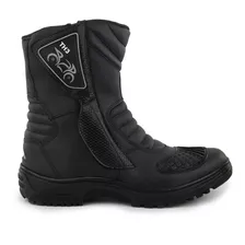 Bota De Motoqueiro Motoboy Couro Coturno Com Palmilha Gel