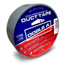Rollo Cinta Duct Tape Doble A 48mm X 25m Tela Silver Colores Color Negro