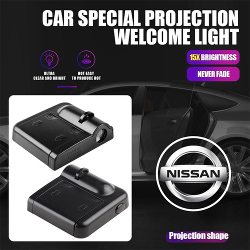 Luz De Cortesa Inalmbrica Led Logo Nissan Foto 3