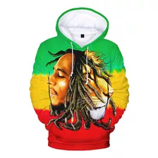 Sudadera Casual Con Capucha Estampada En 3d De Bob Marley