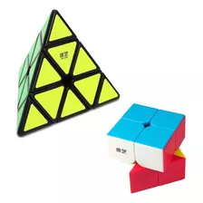 Cubos Rubik Moyu Meilong Pack 2x2 + Pyraminx Black Magico