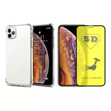 Capinha Antichoque + Pelicula Gel 5d Para iPhone 11 Pro Max