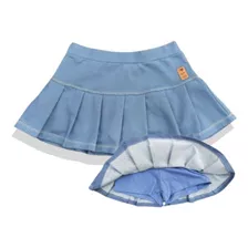 Saia Short Infantil Jeans Fake Varias Cores Menina 1-10 Anos