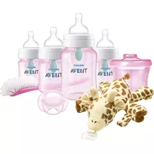 Set De Biberónes Anti-cólico Philips Avent C/peluche Rosa