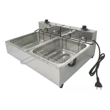 Fritadeira Elétrica Industrial 2 Cubas 5 Litros Inox 