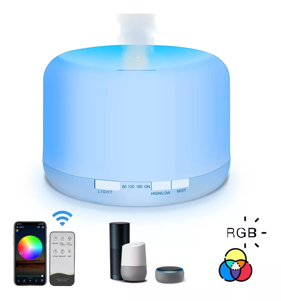 Difusor Inteligente De Aroma 500ml Alexa/google Home