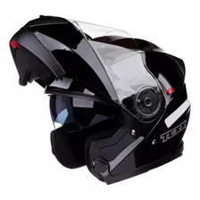 Capacete Texx Escamotieável Robocop Articulado Levanta A Queixeira Tem Viseira Solar Interna Modelo Gladiator V3 Cor Preto-brilhante Tamanho Do Capacete 56