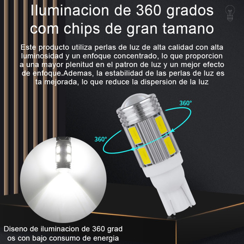 8 Focos Luz 3 Combo Interior Puerta Coche Led Faro T10 C5w Foto 4