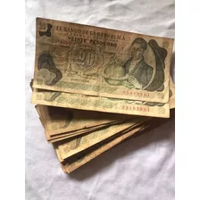 30 Billetes Antiguos De Colombia De 20 Pesos Oro 1982