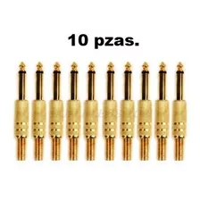 Plug Metalico 6.3mm Chapa De Oro Para Microfono O Guitarra