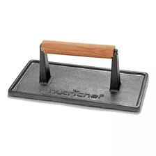 Cast Iron Grill Press Heavyduty Griddle Press With Wood...