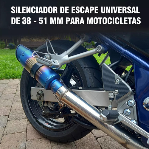 Escape Silenciador De Tubo P/ Motocicleta Deportivo 38-51mm Foto 2