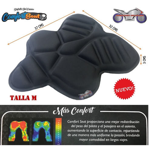 Cojines Viaje Moto Comfort Seat Talla M + Forro Impermeable Foto 5