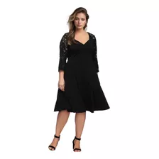 Vestido De Dama Con Encaje Casual O Fiesta Tallas Plus Xxxl