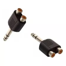 Conector Audio Plug Stereo Grande X 2 Jack Rca