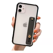 Funda Case Para iPhone Modelos Mate Opaco Con Correa Soporte