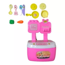 Brinquedo Educativo Kit Cozinha Infantil 19 Pcs Cesta 2 Em 1