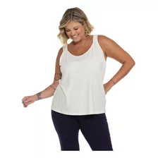 Blusa De Alças Feminina Plus Size Secret Glam Bege