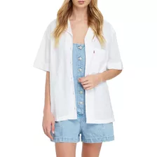 Levi's Blusa Camisa Manga Corta Mujer De Lino Resort Shirt