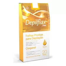 20 Folhas Prontas Corporal Cera Depilação Depilflax Natural