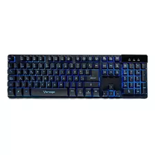 Teclado Ergonomico Usb Pc Multimedia Led Gamer Español Vorago Game Factor Anti-ghosting