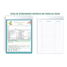 Bloco Ficha Anamnese Podologia / Controle Atendimento Verso.