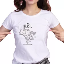 Camiseta Camisa Branca Estampa Nordeste Brasil Xiló