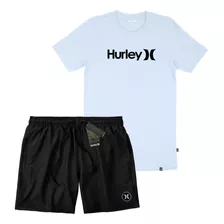 Conjunto Kit Short Elastano - Camiseta Algodão Hurley