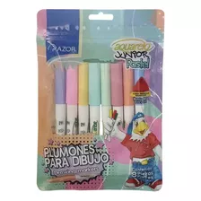 Plumones Delgados Lavables Dibujo Colores Pastel